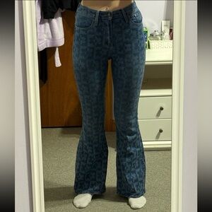 Hollister High-Rise Two-Tone Floral Vintage Flare Jeans